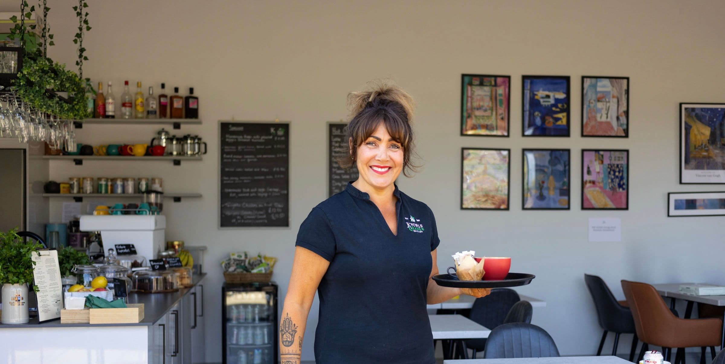 Knowle Grange Café with views of the outdoor terrace
