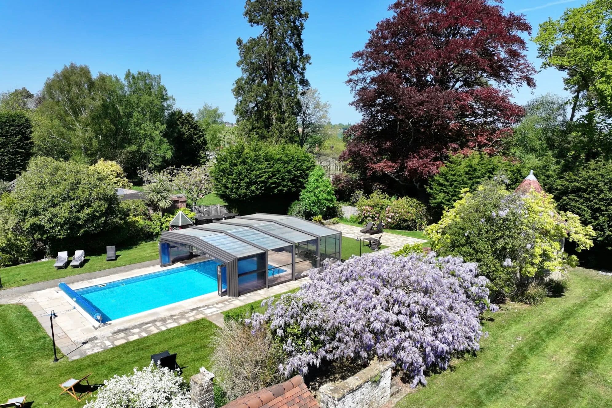 Aerial view of Knowle Grange spa pool