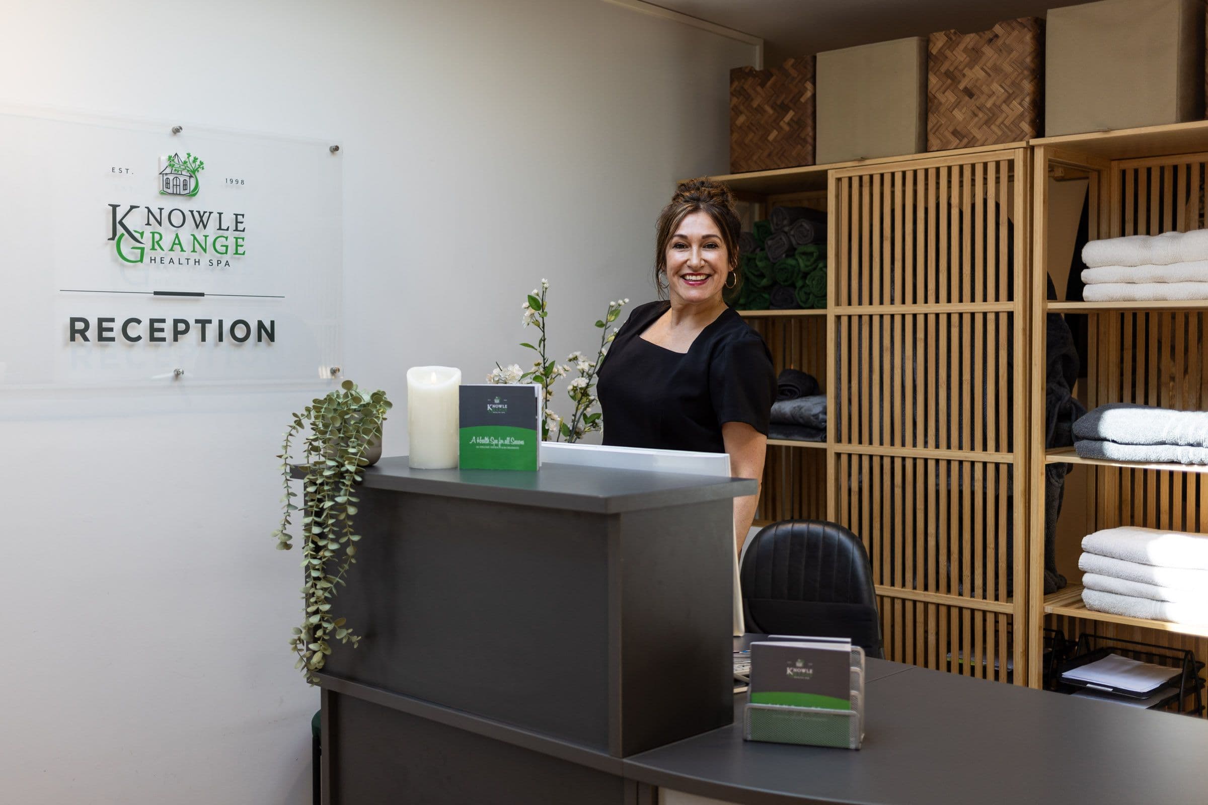 Aerial view of Knowle Grange spa building and gardens